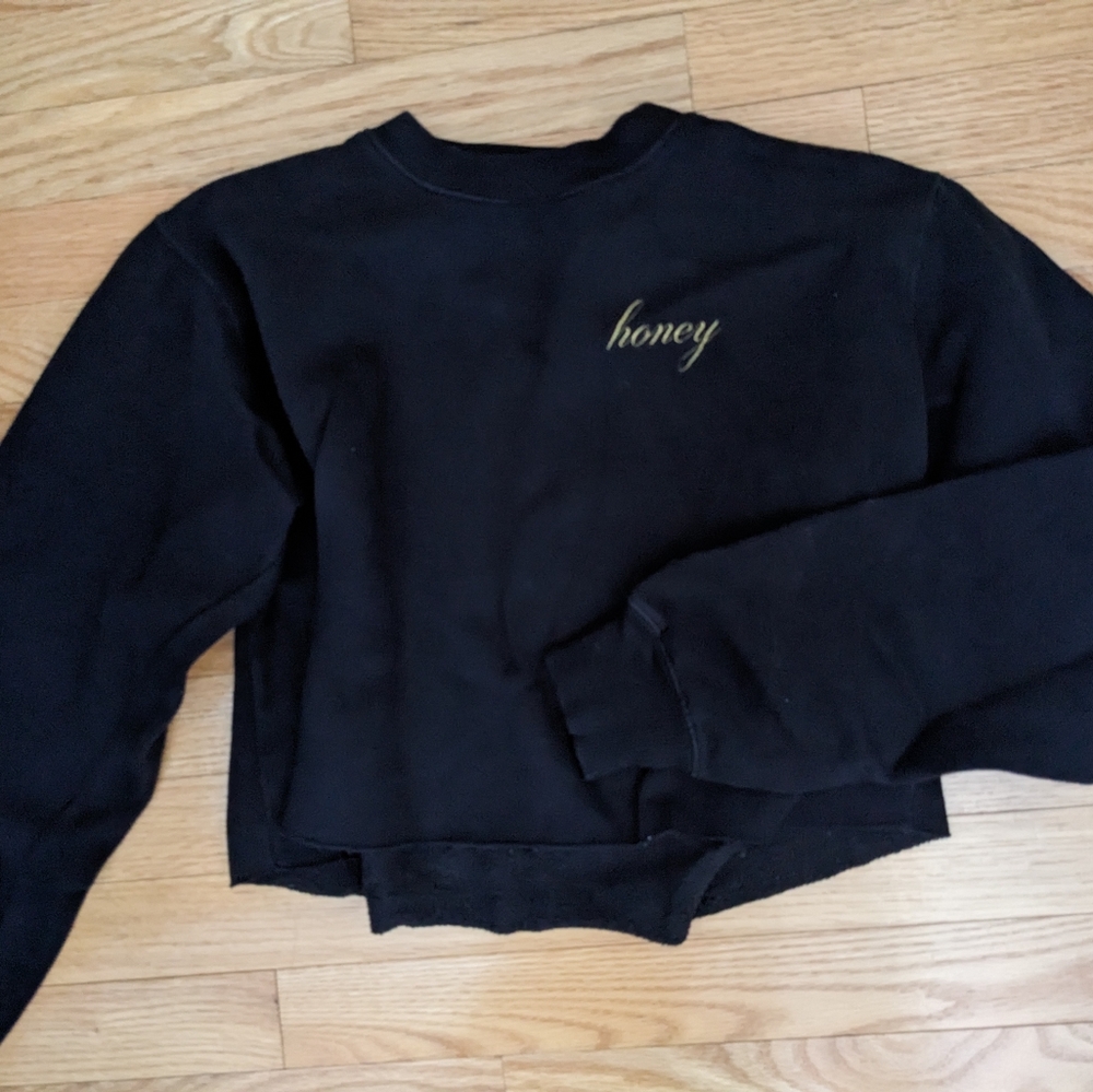 Brandy Melville John Galt Honey cropped crewneck sweater